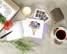 Load image into Gallery viewer, Quilled Playful Flower Bouquet Greeting Card