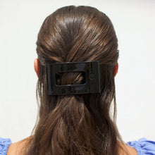 Load image into Gallery viewer, Jet Black Medium Flat Rectangle Hair Clip