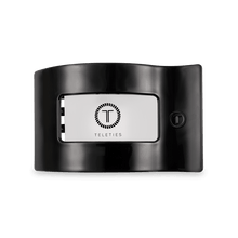 Load image into Gallery viewer, Jet Black Medium Flat Rectangle Hair Clip