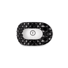 Load image into Gallery viewer, Jet Black Quilted Small Flat Round Hair Clip