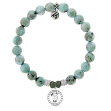Load image into Gallery viewer, Larimar Gemstone Bracelet with Day by Day Sterling Silver Charm