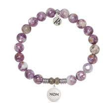 Load image into Gallery viewer, Lepidolite Quartz Gemstone Bracelet with Endless Love Mom Sterling Silver Charm