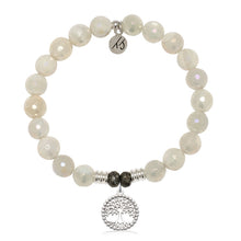 Load image into Gallery viewer, Moonstone Gemstone Bracelet with Family Tree Sterling Silver Charm