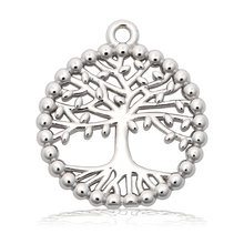 Load image into Gallery viewer, Moonstone Gemstone Bracelet with Family Tree Sterling Silver Charm