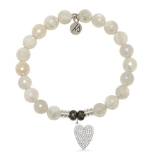 Load image into Gallery viewer, Moonstone Gemstone Bracelet with You Are Loved Sterling Silver Charm