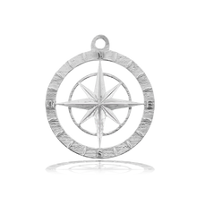 Load image into Gallery viewer, Moonstone Stone Bracelet with Compass Rose Sterling Silver Charm