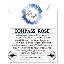 Load image into Gallery viewer, Multi Blue Jade Gemstone Bracelet with Compass Rose Sterling Silver Charm