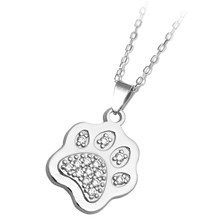 Load image into Gallery viewer, Paw Sterling Silver Charm Necklace