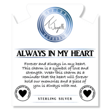 Load image into Gallery viewer, Peach Moonstone Stone Bracelet with Always in My Heart Sterling Silver Charm