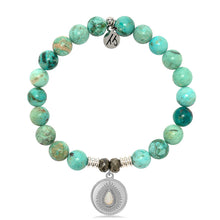 Load image into Gallery viewer, Peruvian Turquoise Gemstone Bracelet with You're One of a Kind Sterling Silver Charm