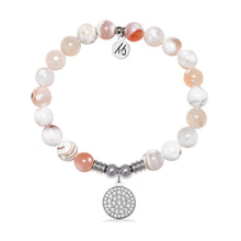 Load image into Gallery viewer, Positivity Charm with White Natural Agate Gemstone Bracelet