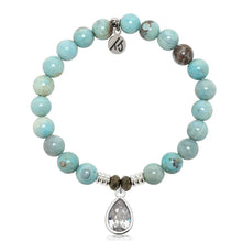 Load image into Gallery viewer, Robins Egg Agate Gemstone Bracelet with Inner Beauty Sterling Silver Charm