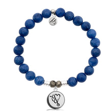 Load image into Gallery viewer, Royal Jade Stone Bracelet with Nurse Sterling Silver Charm
