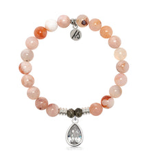 Load image into Gallery viewer, Sakura Agate Gemstone Bracelet with Inner Beauty Sterling Silver Charm