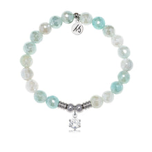 Load image into Gallery viewer, Shine Like a Diamond Charm with Aqua Agate Gemstone Bracelet