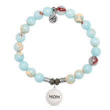 Load image into Gallery viewer, Snakeskin Jasper Gemstone Bracelet with Endless Love Mom Sterling Silver Charm