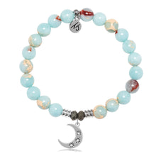 Load image into Gallery viewer, Snakeskin Jasper Gemstone Bracelet with Friendship Stars Sterling Silver Charm