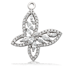 Load image into Gallery viewer, Storm Agate Gemstone Bracelet with Butterfly CZ Sterling Silver Charm