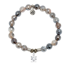Load image into Gallery viewer, Storm Agate Gemstone Bracelet with Shine Like A Diamond Sterling Silver Charm
