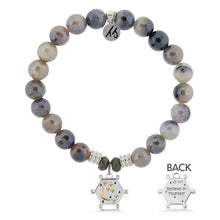 Load image into Gallery viewer, Storm Agate Stone Bracelet with Believe in Yourself Sterling Silver Charm
