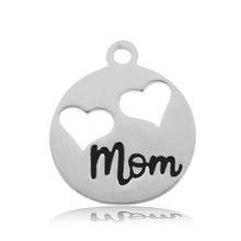 Load image into Gallery viewer, Storm Agate Gemstone Bracelet with Mom Hearts Sterling Silver Charm