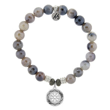 Load image into Gallery viewer, Storm Agate Stone Bracelet with Thank You Sterling Silver Charm
