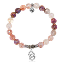 Load image into Gallery viewer, Strawberry Quartz Gemstone Bracelet with Forever Connected Sterling Silver Charm