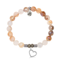 Load image into Gallery viewer, Sunset Quartz Gemstone Bracelet with Beautiful Soul Sterling Silver Charm