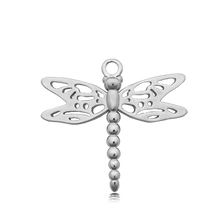 Load image into Gallery viewer, Sunset Quartz Gemstone Bracelet with Dragonfly Sterling Silver Charm