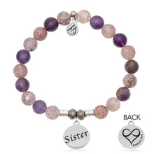 Load image into Gallery viewer, Super 7 Gemstone Bracelet with Sister Endless Love Sterling Silver Charm