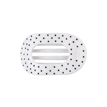 Load image into Gallery viewer, White Polka Dot Party Medium Flat Round Hair Clip