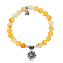 Load image into Gallery viewer, Yellow Shell Stone Bracelet with Sunflower Sterling Silver Charm
