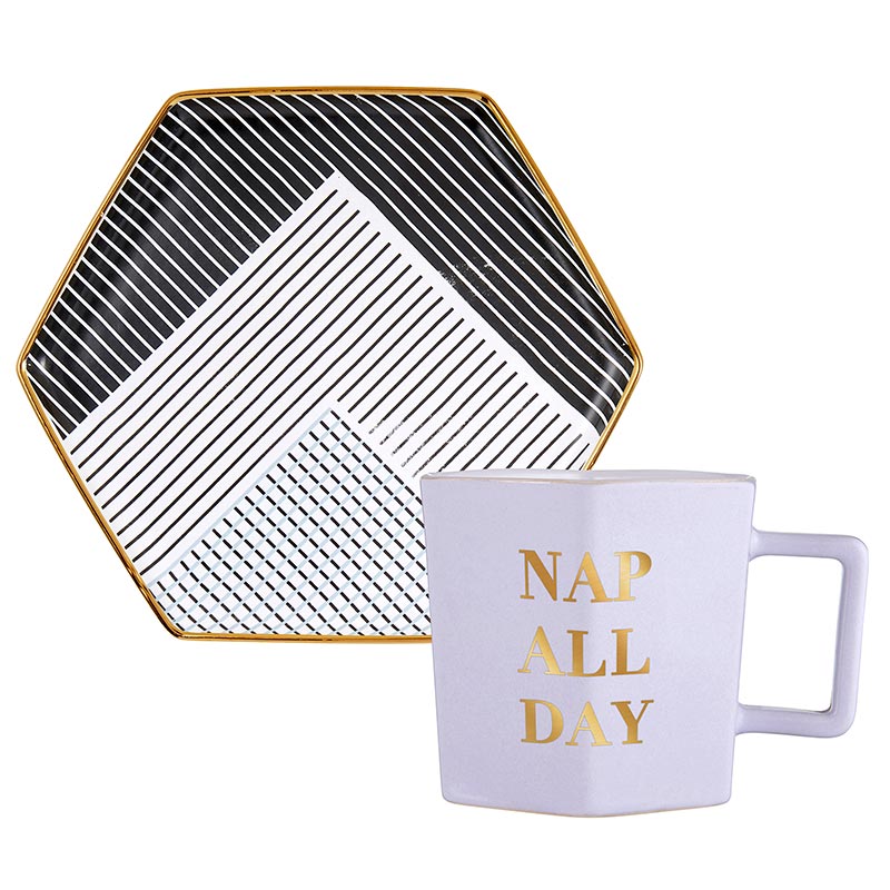 Nap All Day - Hexagon Mug & Saucer Set
