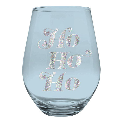 Jumbo Stemless Wine Glass - Ho Ho Ho