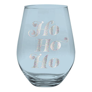 Jumbo Stemless Wine Glass - Ho Ho Ho