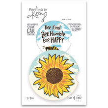Load image into Gallery viewer, Car Coasters Set of 2 - Bee Kind Bee Humble Bee Happy
