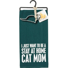 Load image into Gallery viewer, Stay at Home Cat Mom - Dish Towel &amp; Cutter Set
