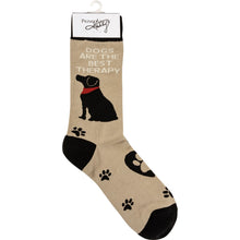 Load image into Gallery viewer, Socks - Dogs Are The Best Therapy
