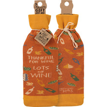 Load image into Gallery viewer, Bottle Sock - Thankful For Wine Lots Of Wine