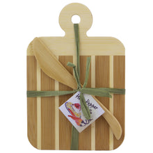 Load image into Gallery viewer, Striped Paddle Serving and Cutting Board and Spreader Knife Gift Set