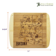 Load image into Gallery viewer, A Slice of Life Arizona Bamboo Cutting and Serving Board