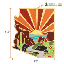 Load image into Gallery viewer, Arizona State Shaped Serving and Cutting Board with Artwork by Summer Stokes