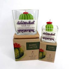Load image into Gallery viewer, Cactus Flower & Jade Soy Wax Candle - Barrel 10oz