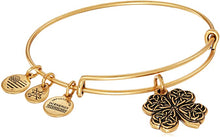 Load image into Gallery viewer, Four Leaf Clover Charm Bangle Bracelet