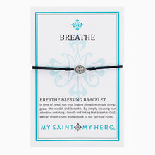 Load image into Gallery viewer, My Saint My Hero Breathe Blessing Bracelet Black with Silver medal