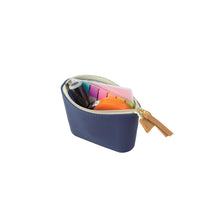 Load image into Gallery viewer, Lihit Lab Bloomin Soft Silicone Zippered Pouch Small - Navy