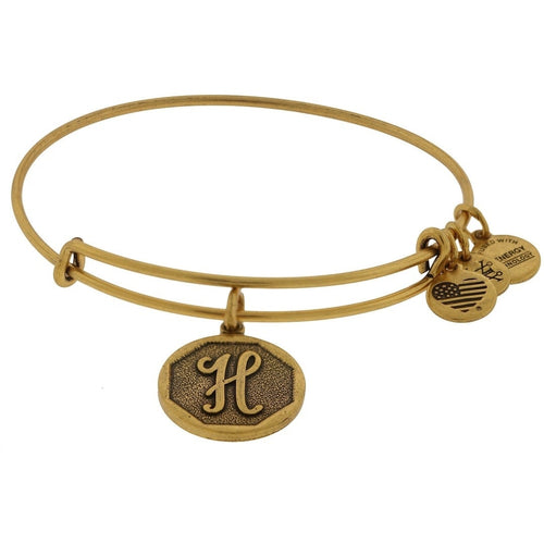 Alex and Ani Initial H Bangle Gold