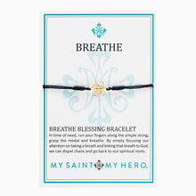 Load image into Gallery viewer, My Saint My Hero Breathe Blessing Bracelet Black with Gold medal