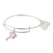 Load image into Gallery viewer, Alex and Ani Pink Tulips Charm Bangle