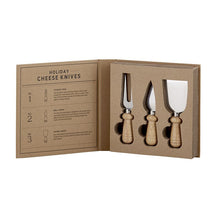 Load image into Gallery viewer, Cardboard Book Set - Holiday Cheese Knives